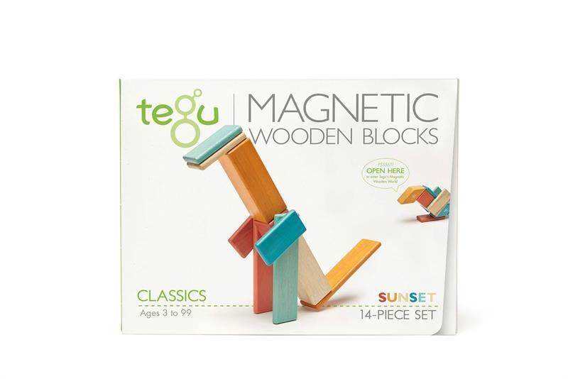 Cover: 853606003872 | 14 Magnetische Holzbausteine orange blau | Stück | 2021 | tegu