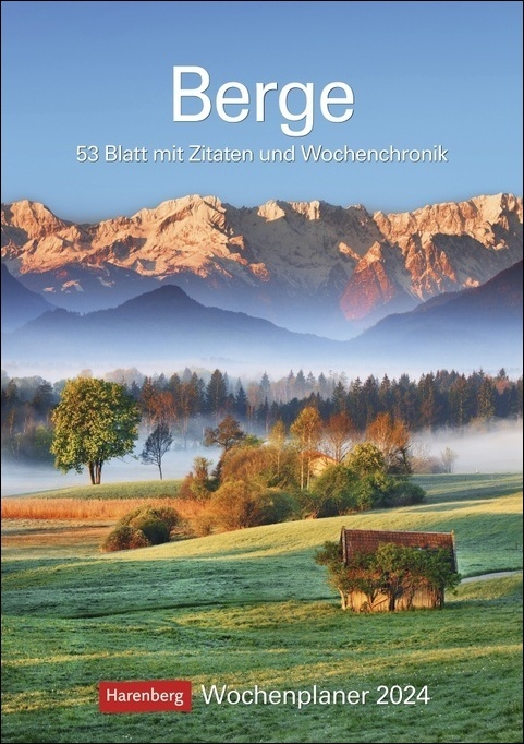 Cover: 9783840031182 | Berge Wochenplaner 2024. Landschafts-Wandkalender zum Aufhängen und...