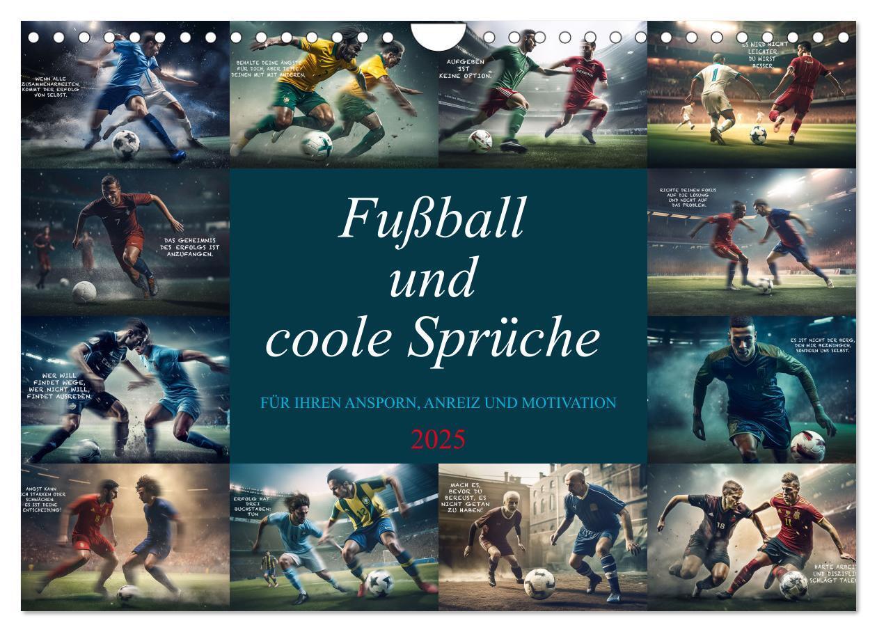 Cover: 9783383760938 | Fußball und coole Sprüche (Wandkalender 2025 DIN A4 quer), CALVENDO...