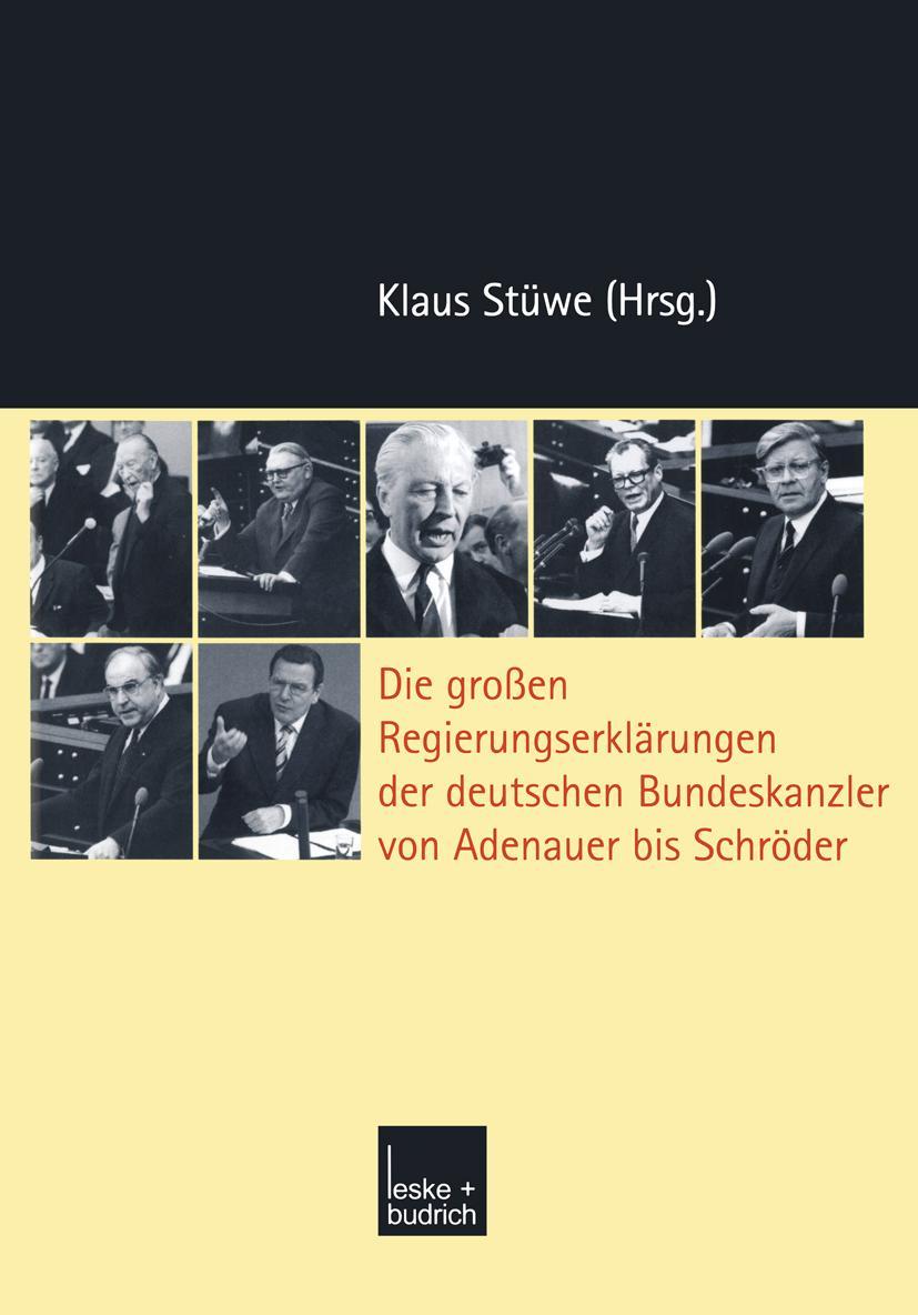 Cover: 9783810032201 | Die großen Regierungserklärungen der deutschen Bundeskanzler von...