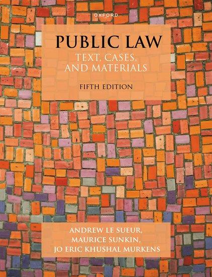 Cover: 9780192870612 | Public Law | Text, Cases, and Materials | Andrew Le Sueur (u. a.)