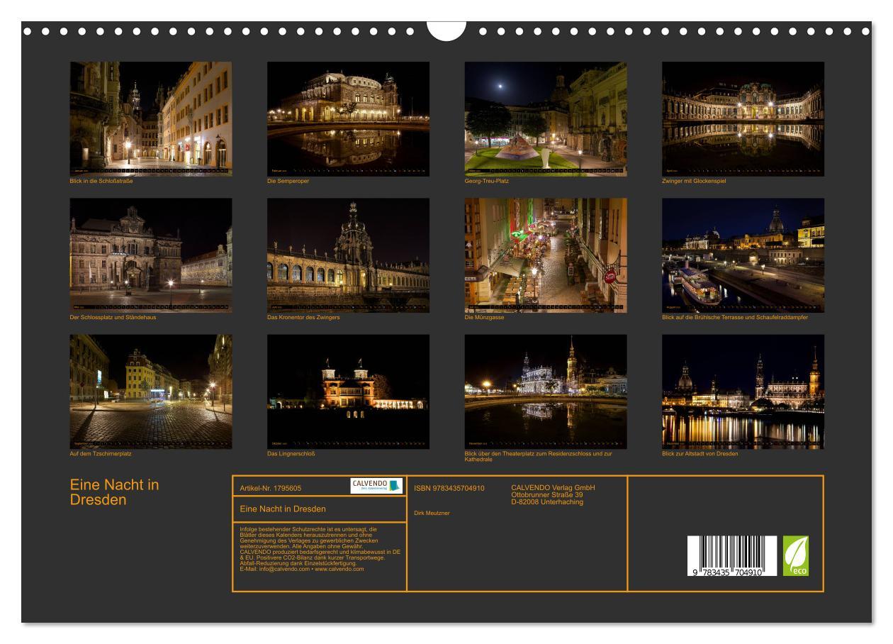 Bild: 9783435704910 | Eine Nacht in Dresden (Wandkalender 2025 DIN A3 quer), CALVENDO...