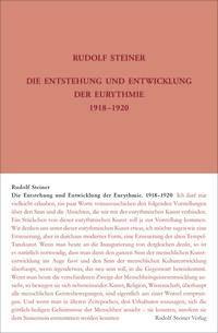 Cover: 9783727427770 | Die Entstehung und Entwicklung der Eurythmie 1918-1920 | Steiner