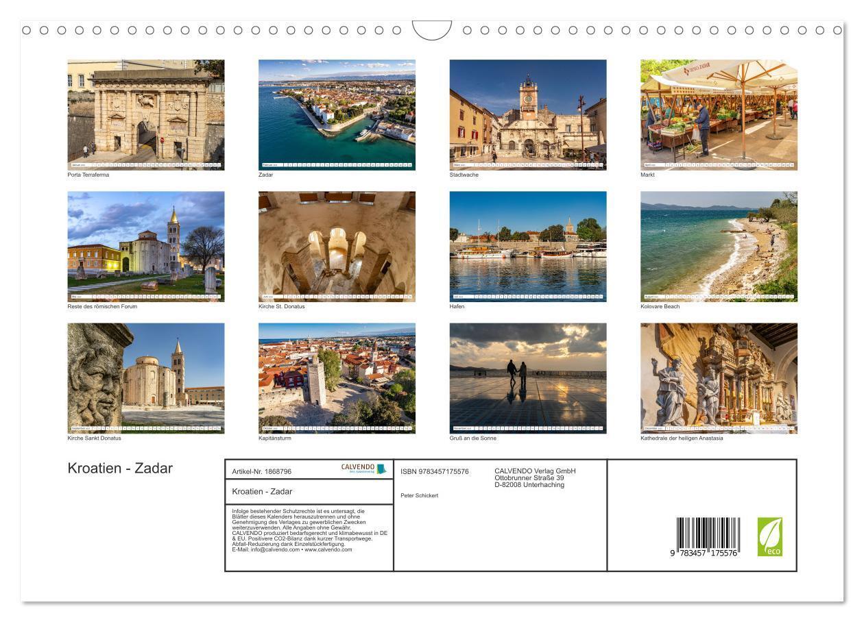 Bild: 9783457175576 | Kroatien - Zadar (Wandkalender 2025 DIN A3 quer), CALVENDO...