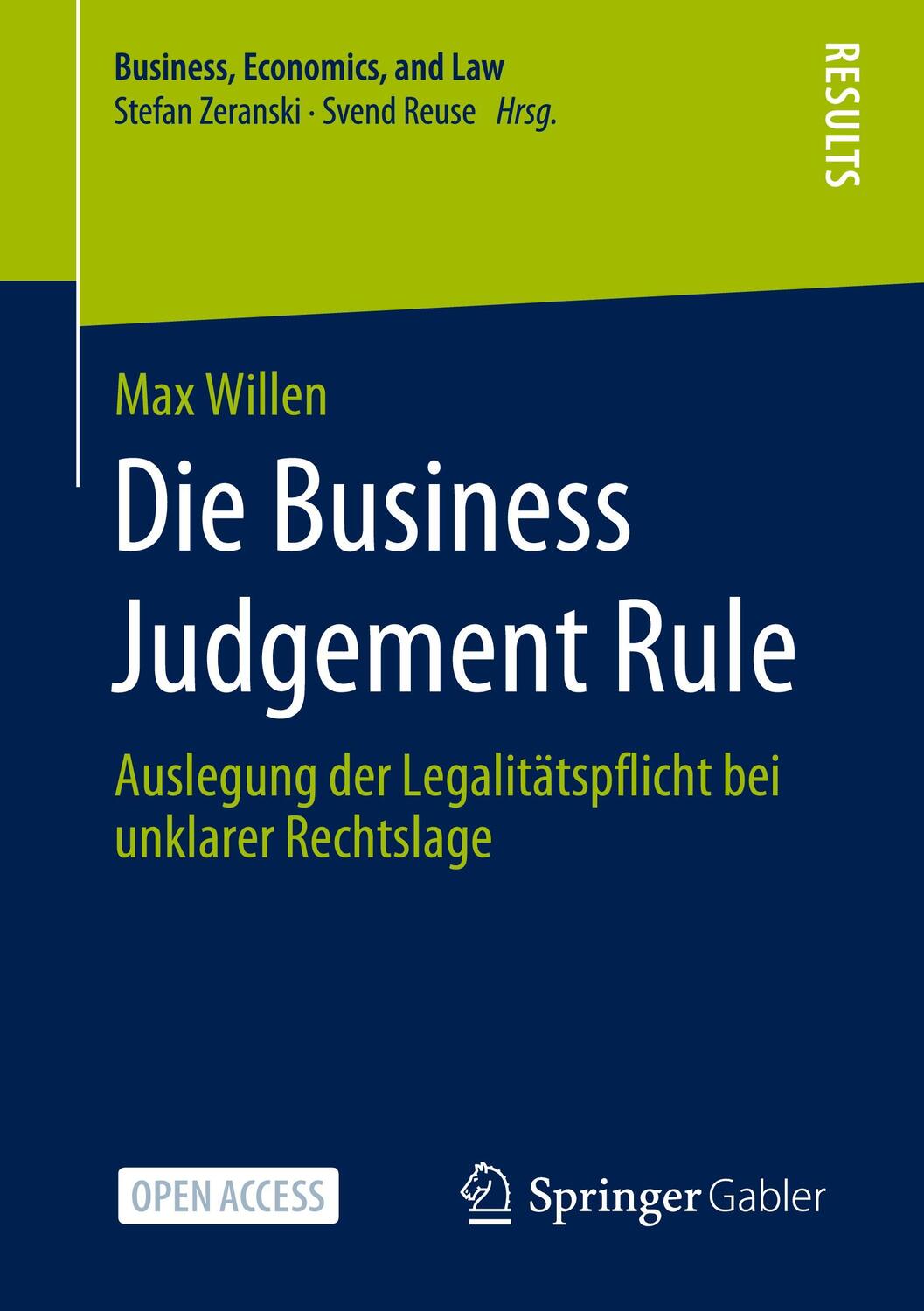 Cover: 9783658313210 | Die Business Judgement Rule | Max Willen | Taschenbuch | Deutsch