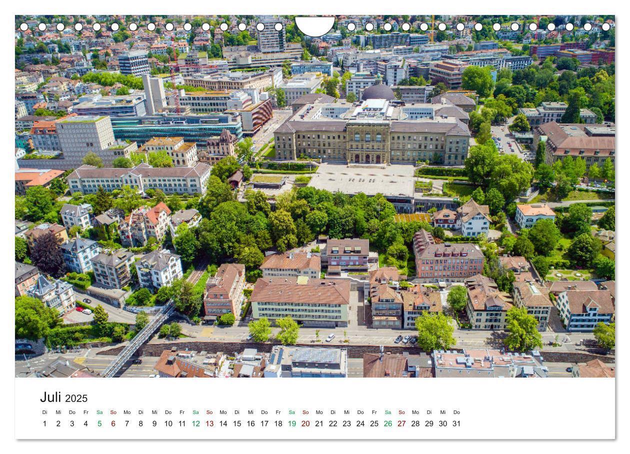 Bild: 9783435120772 | Luftbildkalender Zürich (Wandkalender 2025 DIN A4 quer), CALVENDO...