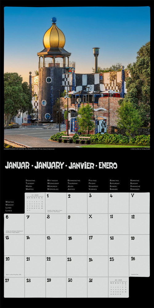 Bild: 9783910430150 | Hundertwasser Broschürenkalender Architektur 2025 | Wörner Verlag GmbH