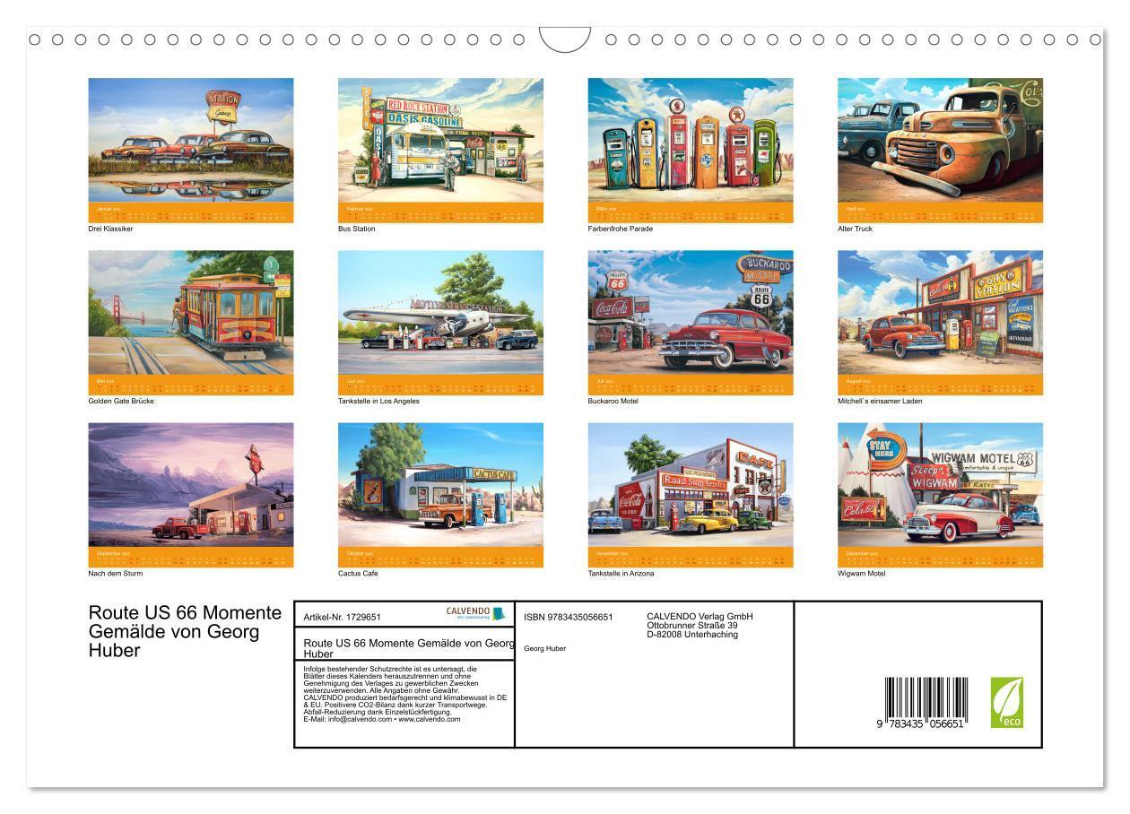 Bild: 9783435056651 | Route US 66 Momente Gemälde von Georg Huber (Wandkalender 2025 DIN...