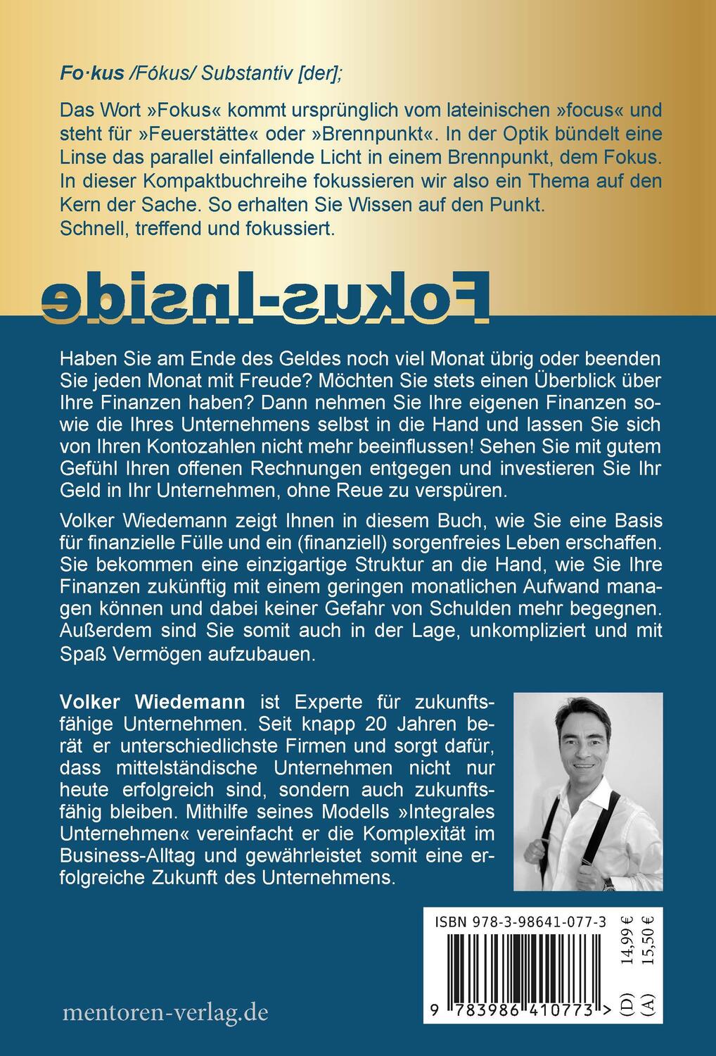 Rückseite: 9783986410773 | Finanzen verstehen und clever managen | Volker Wiedemann | Taschenbuch