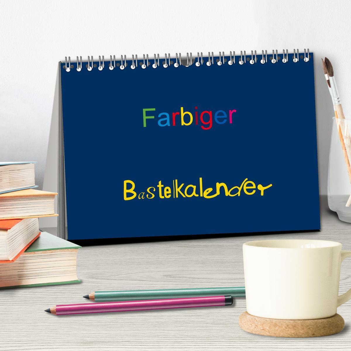 Bild: 9783435588107 | Farbiger Bastelkalender (Tischkalender 2025 DIN A5 quer), CALVENDO...