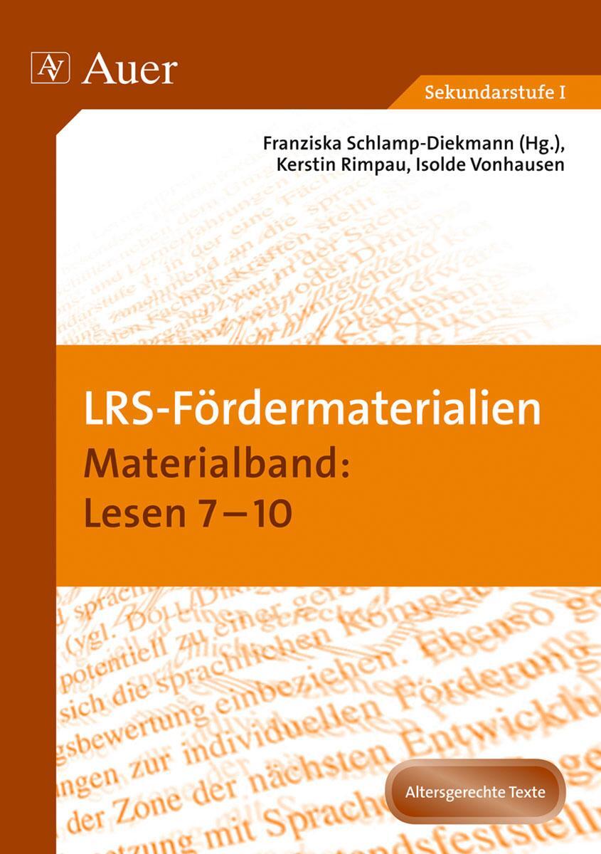 Cover: 9783403072614 | LRS-Fördermaterialien 4 | Materialband Lesen 7-10 (7. bis 10. Klasse)