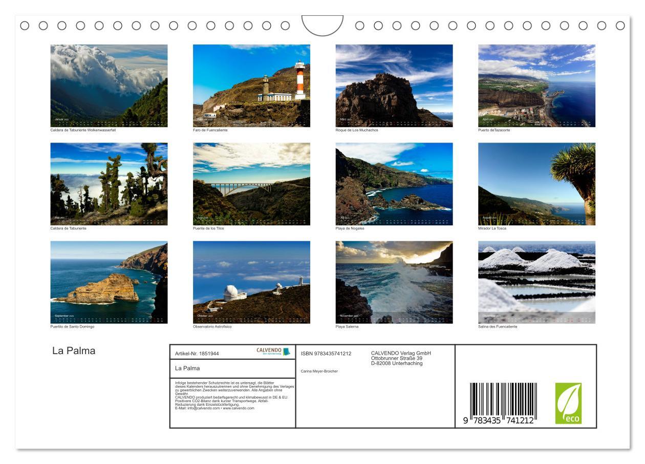 Bild: 9783435741212 | La Palma (Wandkalender 2025 DIN A4 quer), CALVENDO Monatskalender