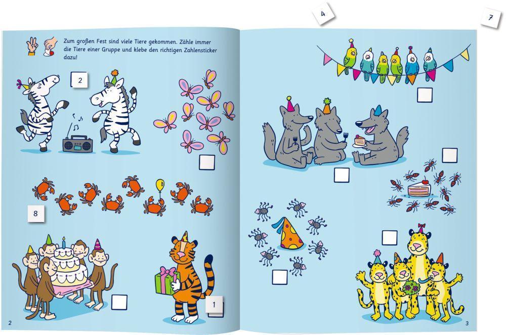 Bild: 9783649640608 | Sticker-Lernspaß (Wilde Tiere) | Buchstaben, Zahlen, Farben &amp; Formen