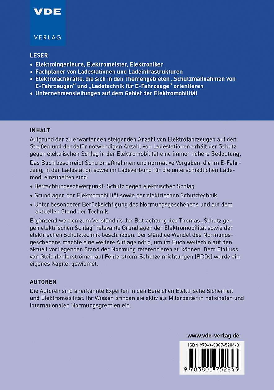 Rückseite: 9783800752843 | Elektrische Sicherheit in der Elektromobilität | Hofheinz (u. a.)