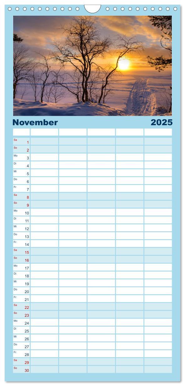 Bild: 9783457113837 | Familienplaner 2025 - Lappland mit 5 Spalten (Wandkalender, 21 x 45...