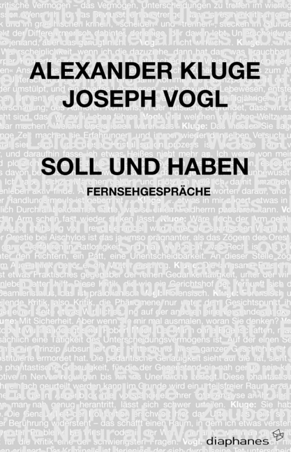 Cover: 9783037340516 | Soll und Haben | Fernsehgespräche | Alexander Kluge (u. a.) | Buch