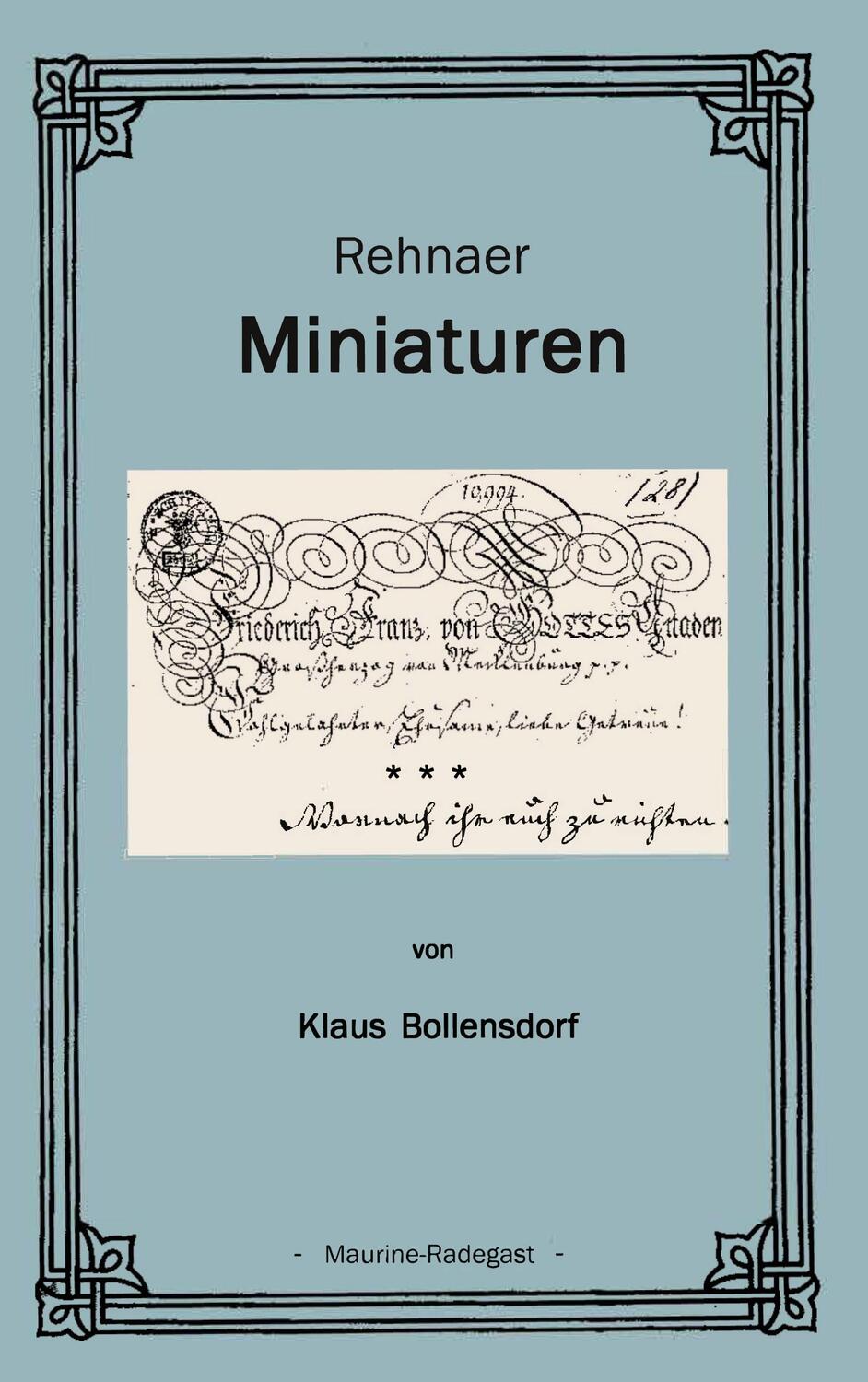 Cover: 9783831127306 | Rehnaer Miniaturen | Taschenbuch | Paperback | 280 S. | Deutsch | 2001