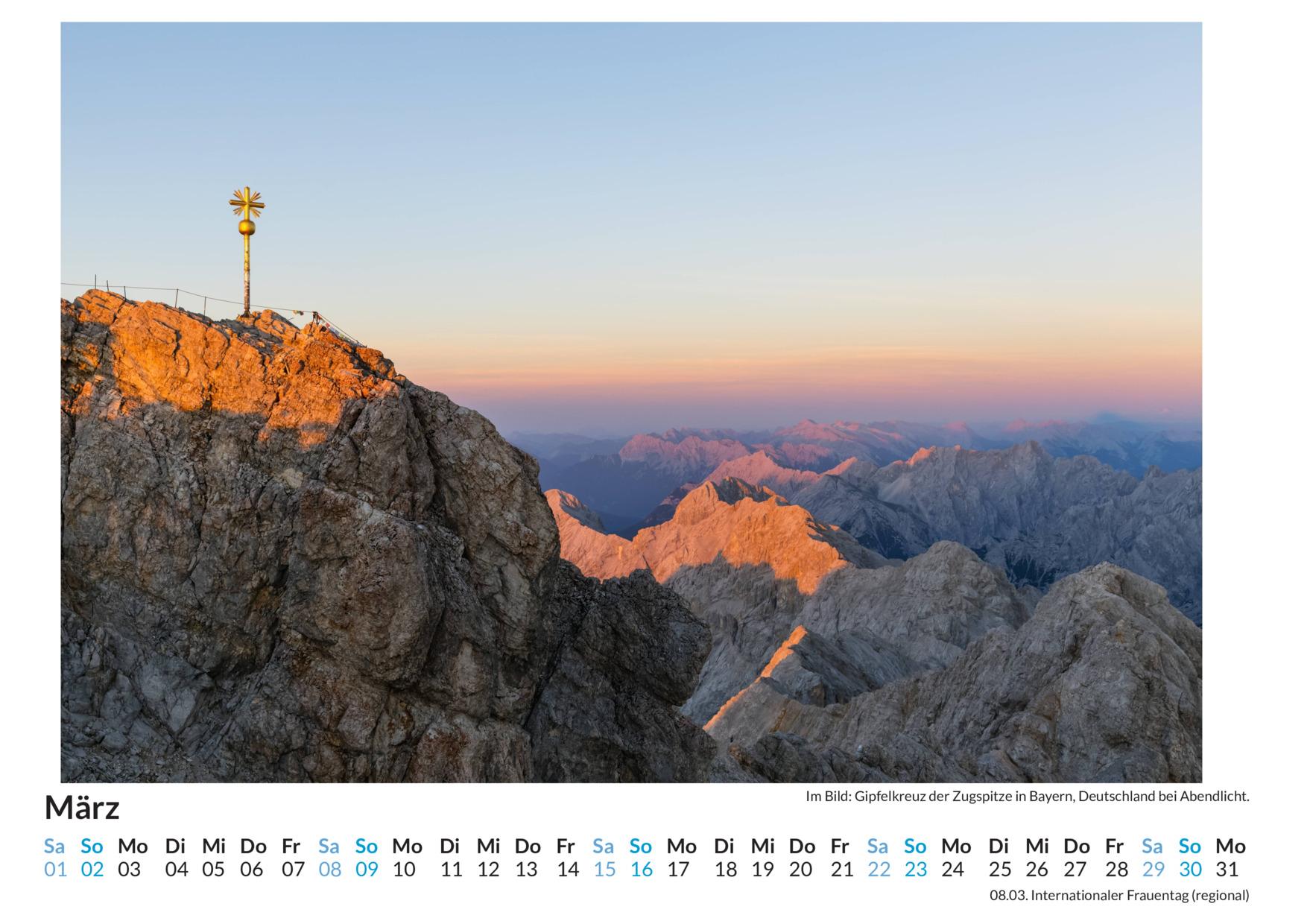 Bild: 9783759121486 | Zugspitze - (Wandkalender 2025, Kalender DIN A4 quer,...