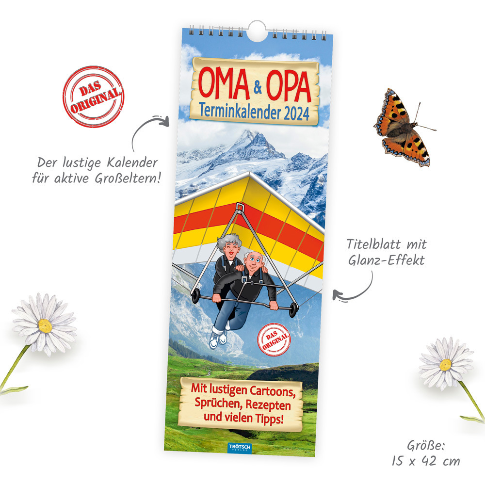 Bild: 9783988020192 | Trötsch Maxi-Streifenkalender Oma und Opa Terminkalender 2024 - mit...