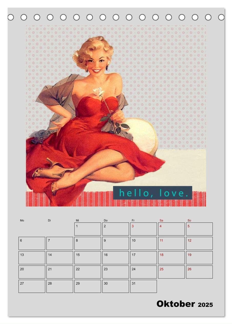 Bild: 9783435908981 | Retro Kult Pin-up-Girls (Tischkalender 2025 DIN A5 hoch), CALVENDO...