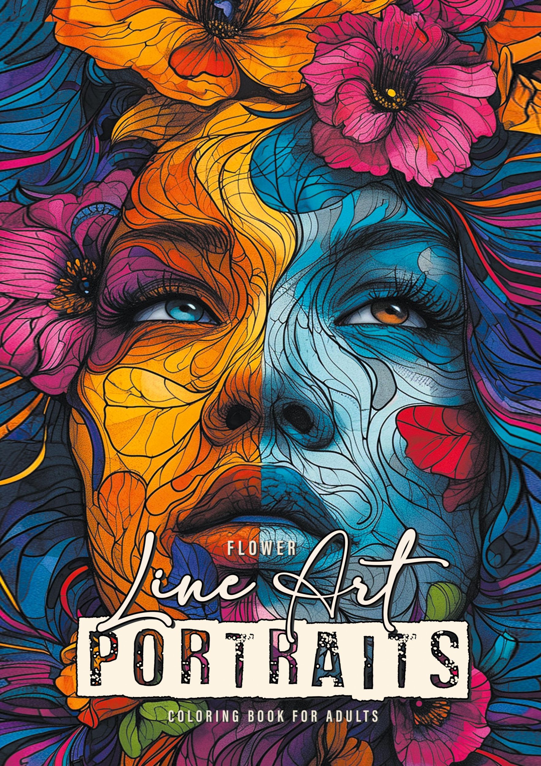 Cover: 9783758460807 | Flower Line Art Portraits Coloring Book for Adults | Publishing | Buch