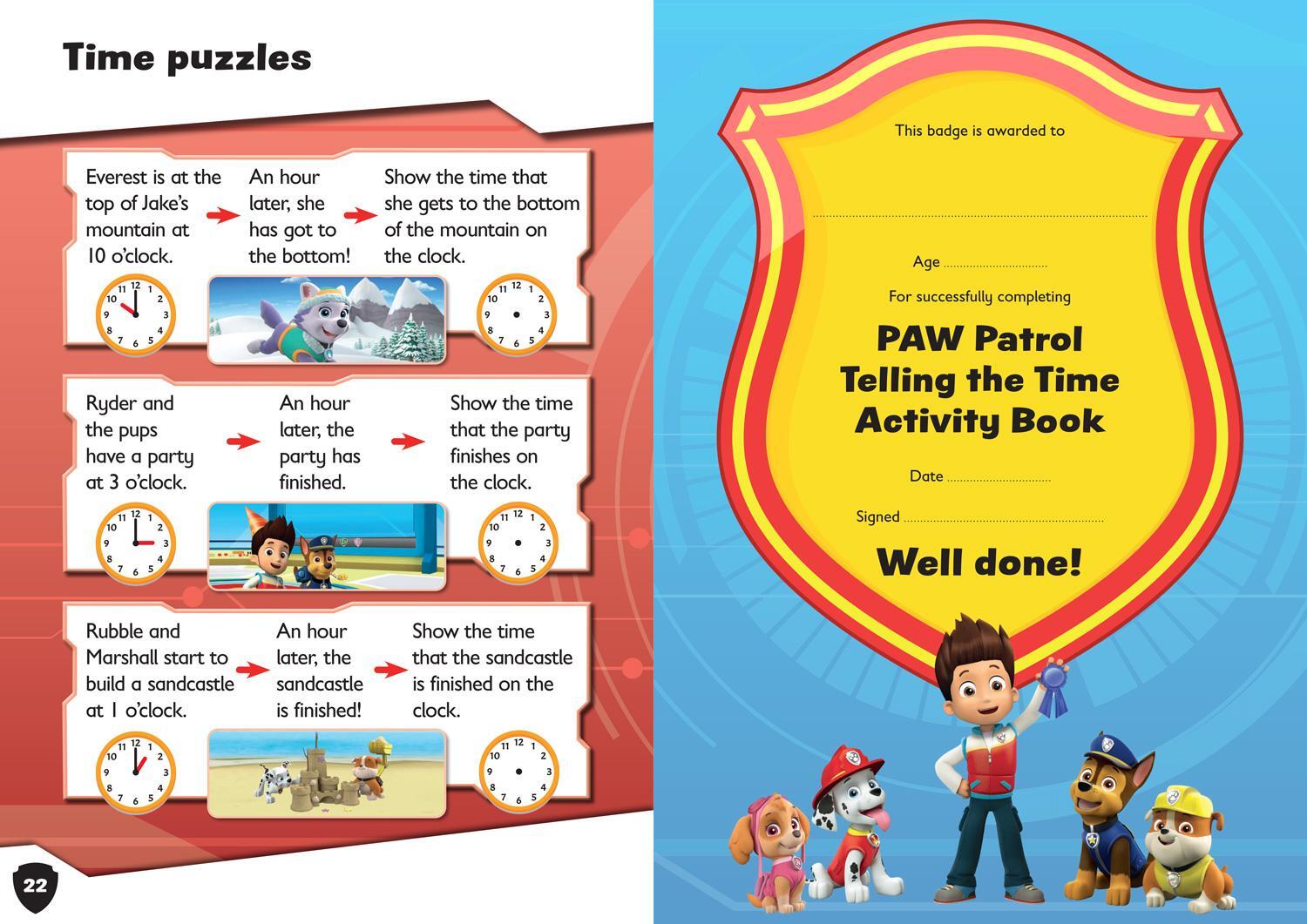 Bild: 9780008526429 | PAW Patrol Telling The Time Activity Book | Get Set for School! | Buch