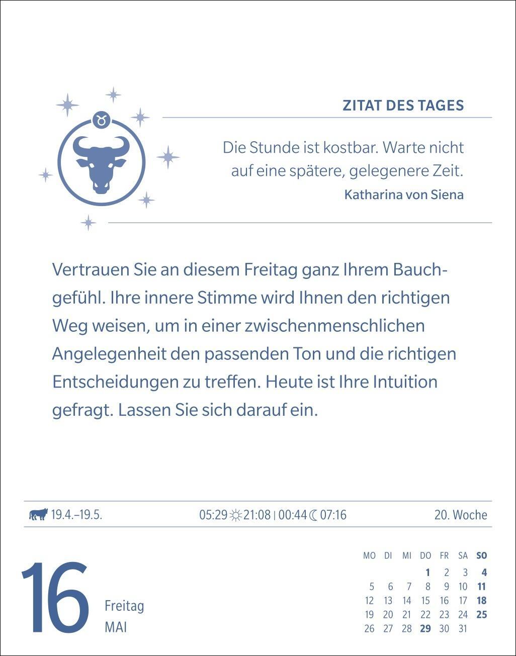 Bild: 9783840033681 | Stier Sternzeichenkalender 2025 - Tagesabreißkalender - Ihr...