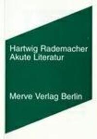 Cover: 9783883961910 | Akute Literatur | Hartwig Rademacher | Buch | 77 S. | Deutsch | 2003