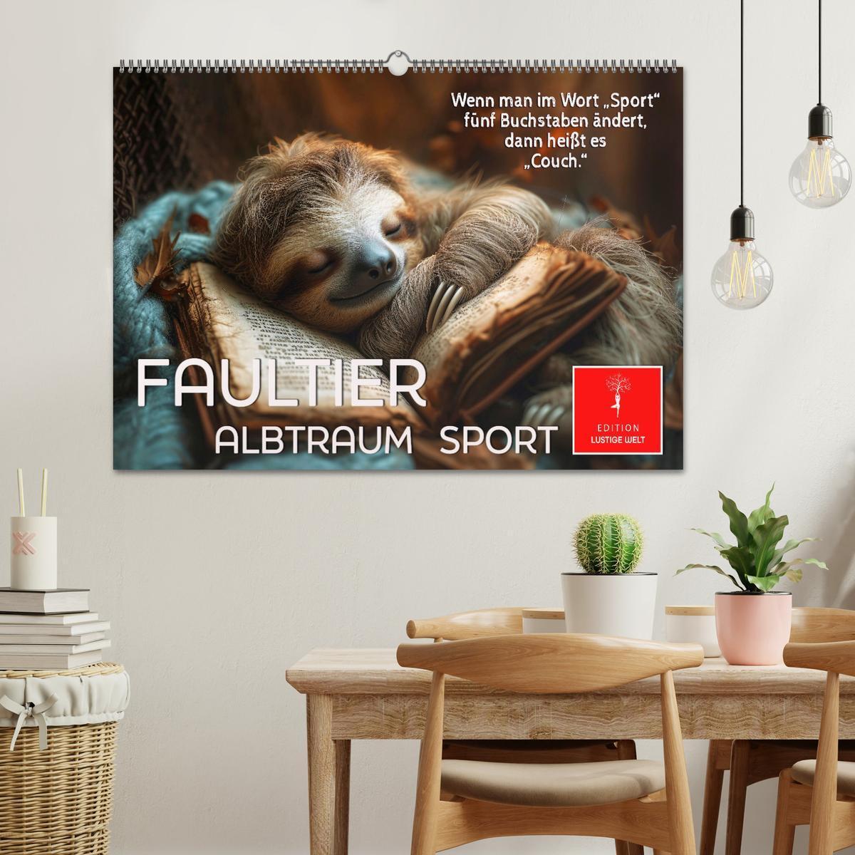 Bild: 9783383771651 | Faultier - Albtraum Sport (Wandkalender 2025 DIN A2 quer), CALVENDO...