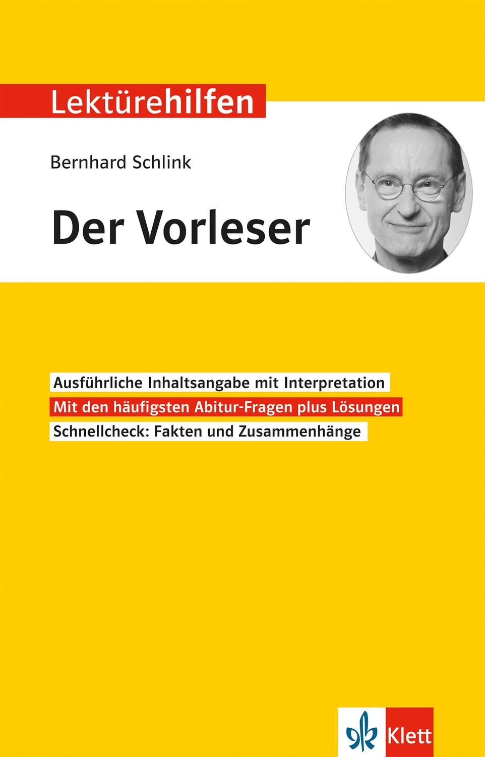 Cover: 9783129231364 | Lektürehilfen Bernhard Schlink "Der Vorleser" | Hanns-Peter Reisner