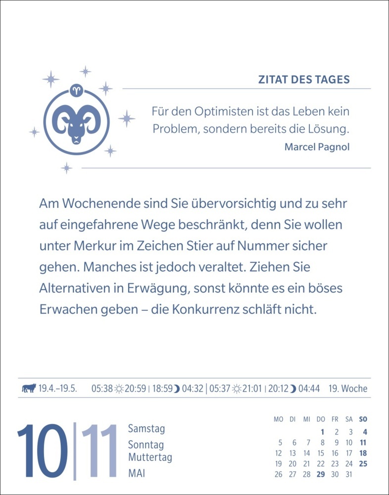 Bild: 9783840033674 | Widder Sternzeichenkalender 2025 - Tagesabreißkalender - Ihr...