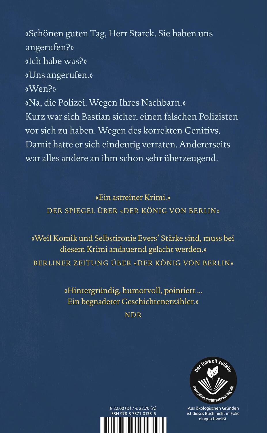 Rückseite: 9783737101356 | Bumm! | Kriminalgeschichten | Horst Evers | Buch | Deutsch | 2022