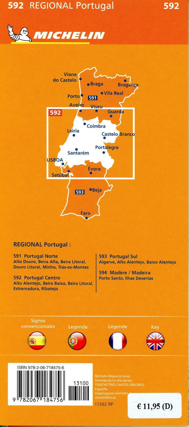 Bild: 9782067184756 | Michelin Portugal Mitte | (Land-)Karte | MICHELIN Regionalkarten