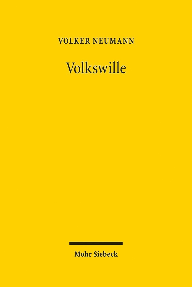 Cover: 9783161596582 | Volkswille | Volker Neumann | Buch | XIX | Deutsch | 2020