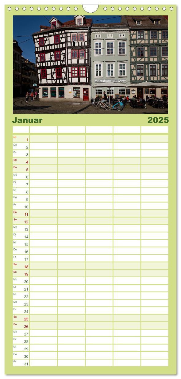 Bild: 9783457125410 | Familienplaner 2025 - Erfurt mit 5 Spalten (Wandkalender, 21 x 45...