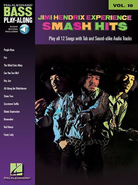 Cover: 884088089658 | Jimi Hendrix Smash Hits - Bass Play-Along Volume 10 (Book/Online...