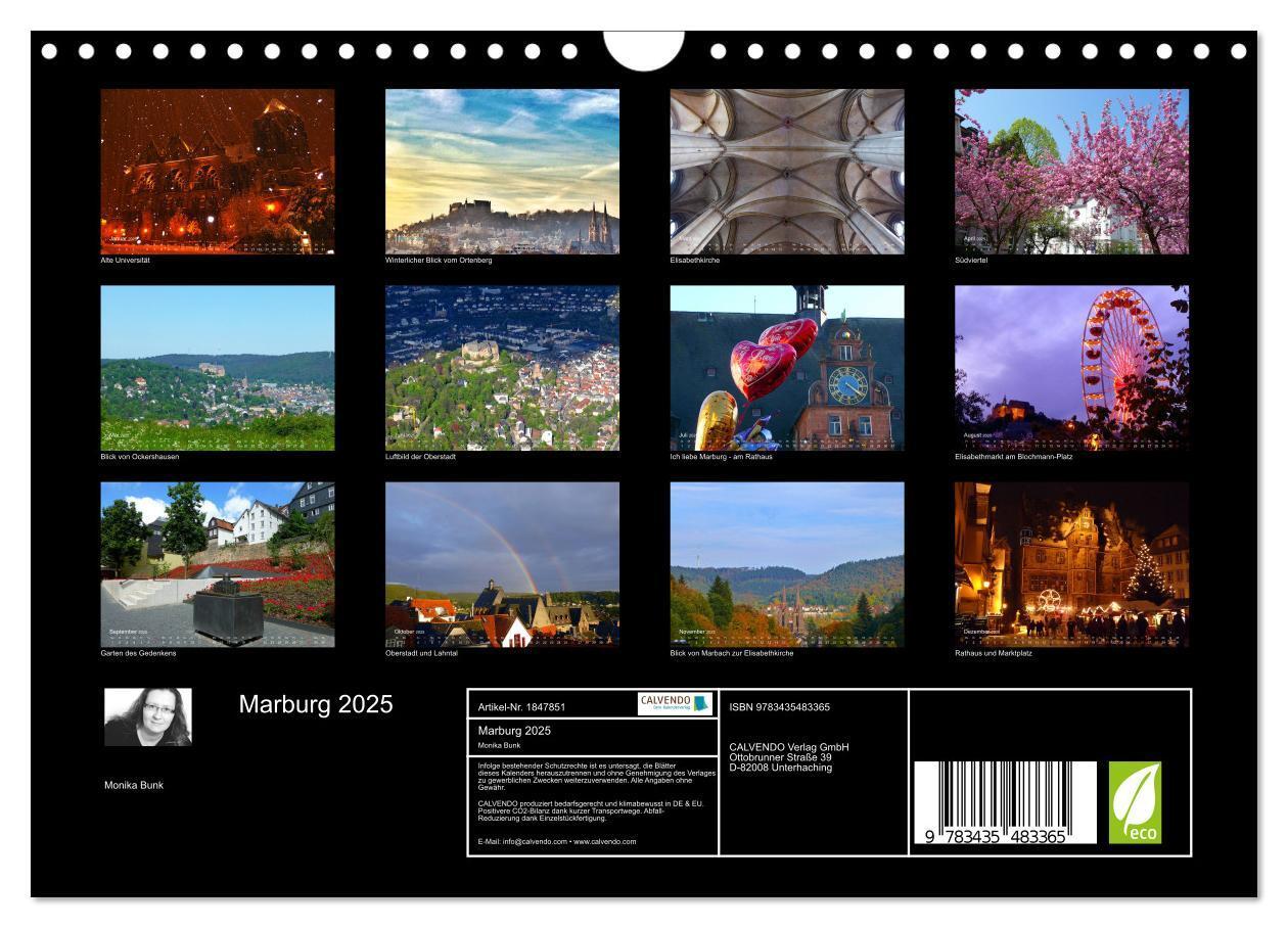 Bild: 9783435483365 | Marburg 2025 (Wandkalender 2025 DIN A4 quer), CALVENDO Monatskalender