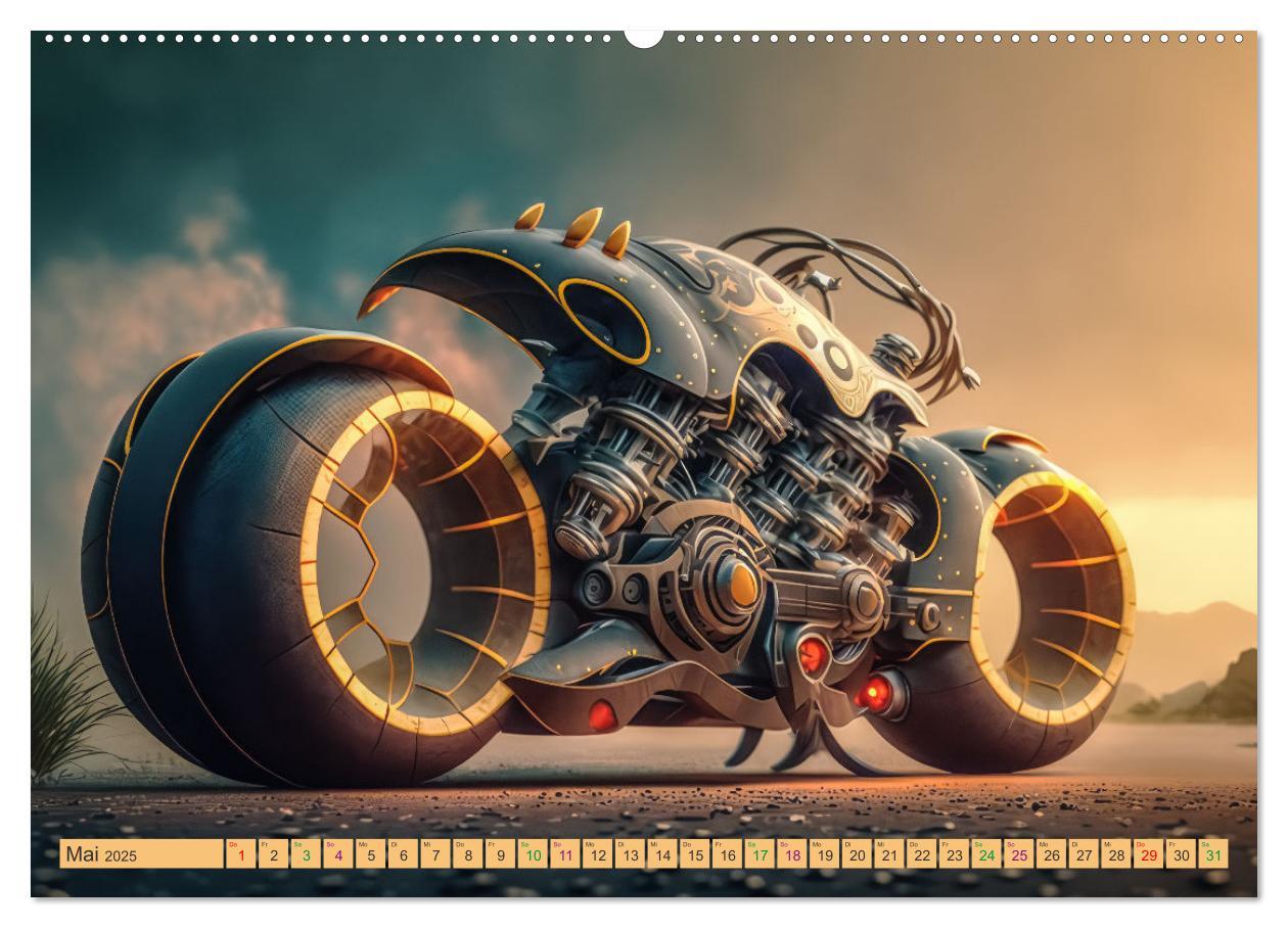 Bild: 9783383914904 | Bizzare Motorräder (Wandkalender 2025 DIN A2 quer), CALVENDO...