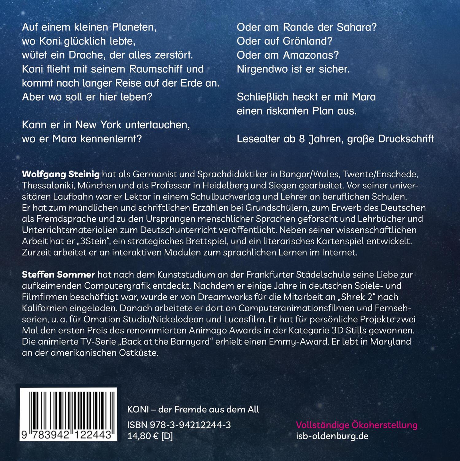 Rückseite: 9783942122443 | KONI - der Fremde aus dem All | Wolfgang Steinig | Taschenbuch | 76 S.