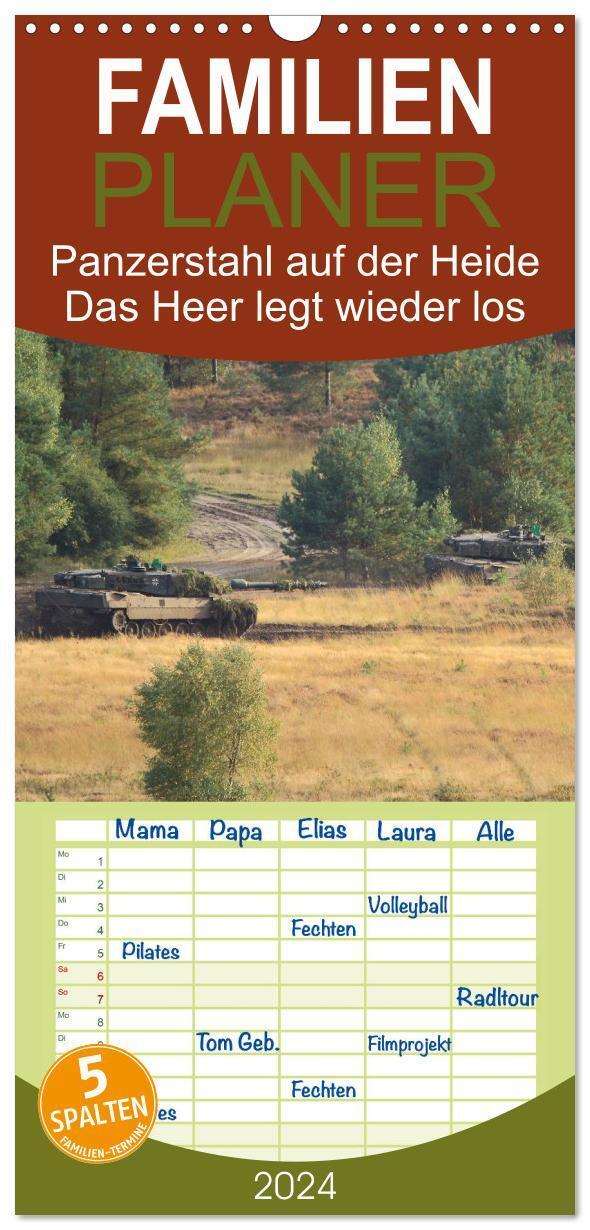 Cover: 9783383081255 | Familienplaner 2024 - Panzerstahl auf der Heide ¿ Das Heer legt...