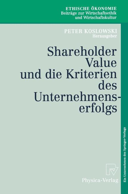 Cover: 9783790811797 | Shareholder Value und die Kriterien des Unternehmenserfolgs | Buch | x