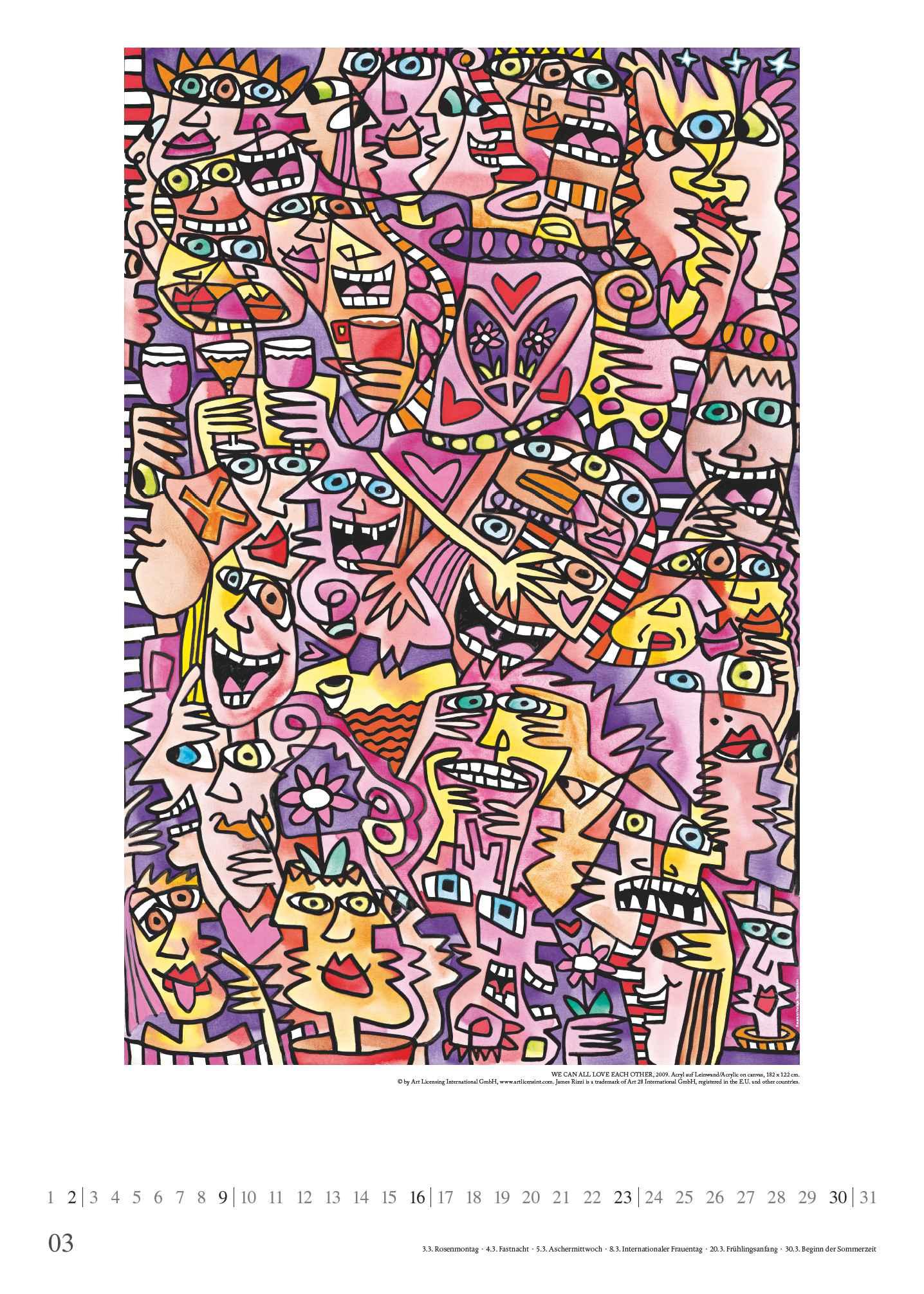 Bild: 4250809653242 | DUMONT - James Rizzi 2025 Posterkalender, 50x70cm, Kunstkalender...