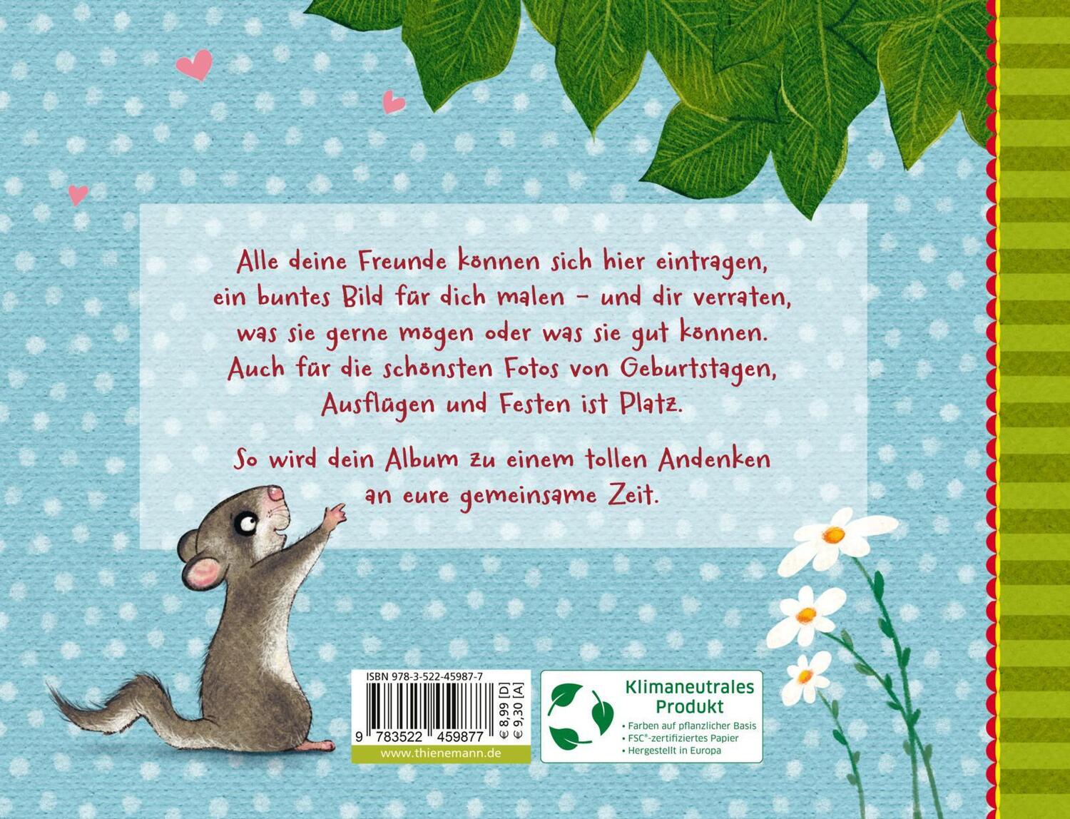 Rückseite: 9783522459877 | Der kleine Siebenschläfer: Alle meine Freunde | Niedliches Freundebuch