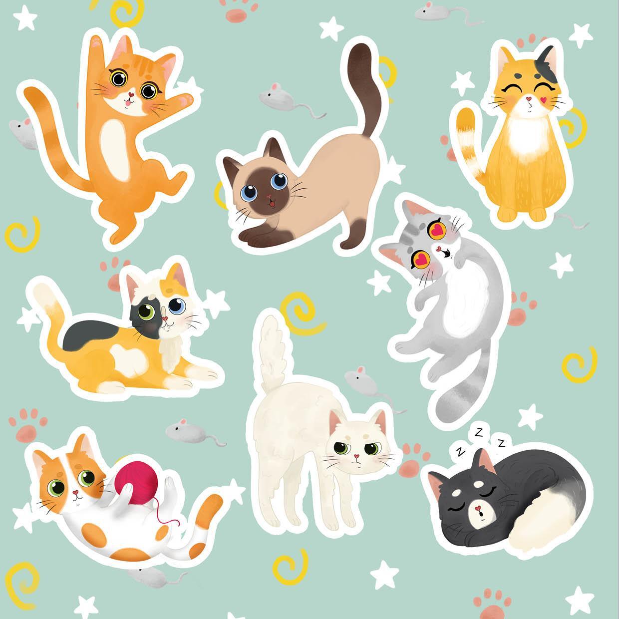 Bild: 9783963720680 | Stickerheft Katze Schlecki | Wunderhaus Verlag | Taschenbuch | 28 S.