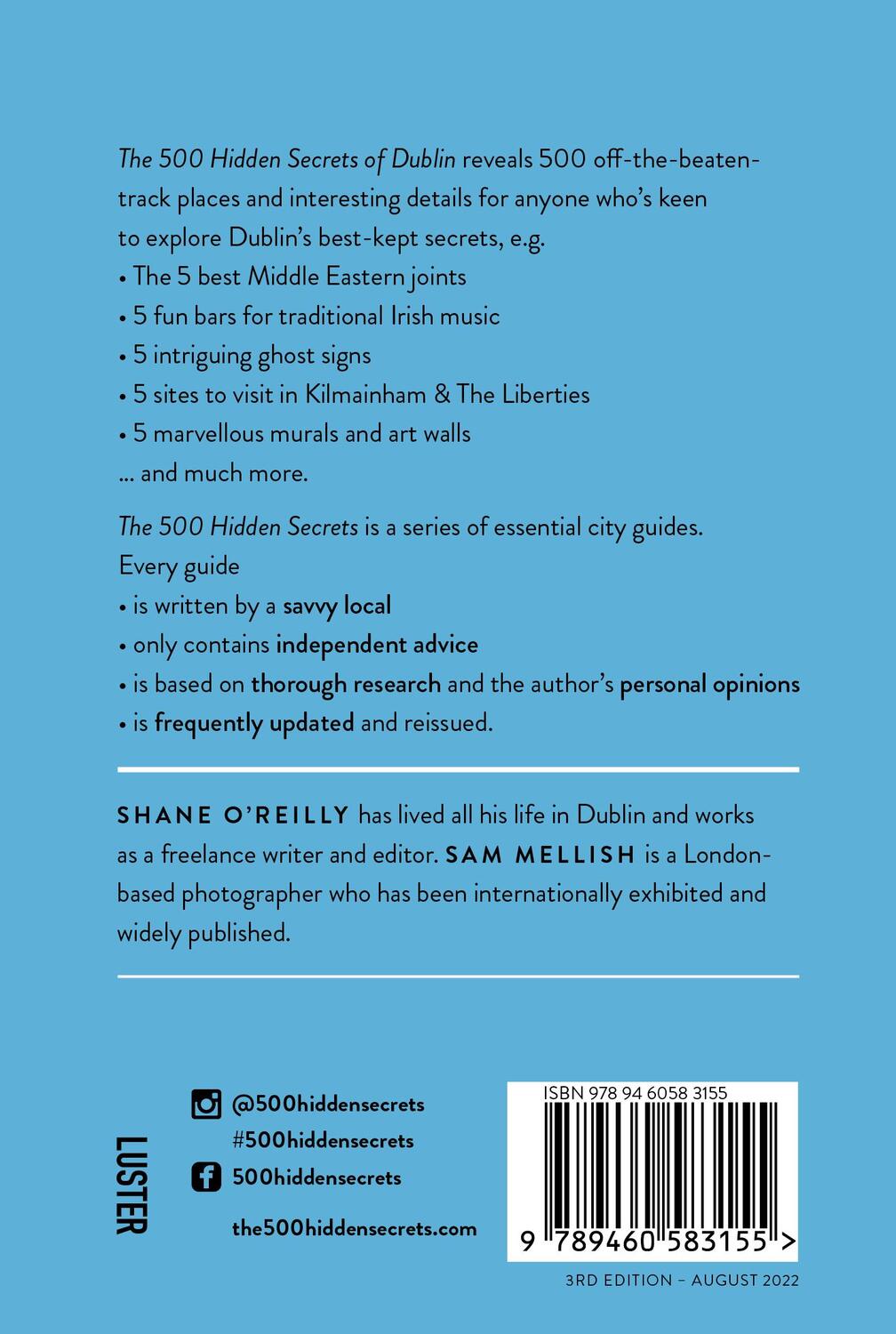 Rückseite: 9789460583155 | The 500 Hidden Secrets of Dublin | Shane O'Reilly | Taschenbuch | 2022