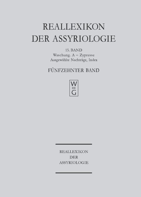 Cover: 9783110500479 | lWaschung. A - Zypresse, Nachträge, Index | M. Greiner (u. a.) | Buch