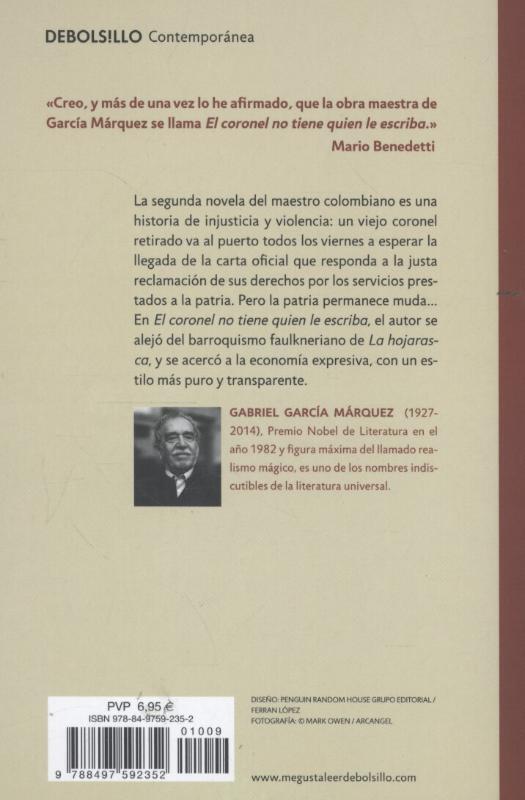 Rückseite: 9788497592352 | El coronel no tiene quien le escriba | Gabriel Garcia Marquez | Buch
