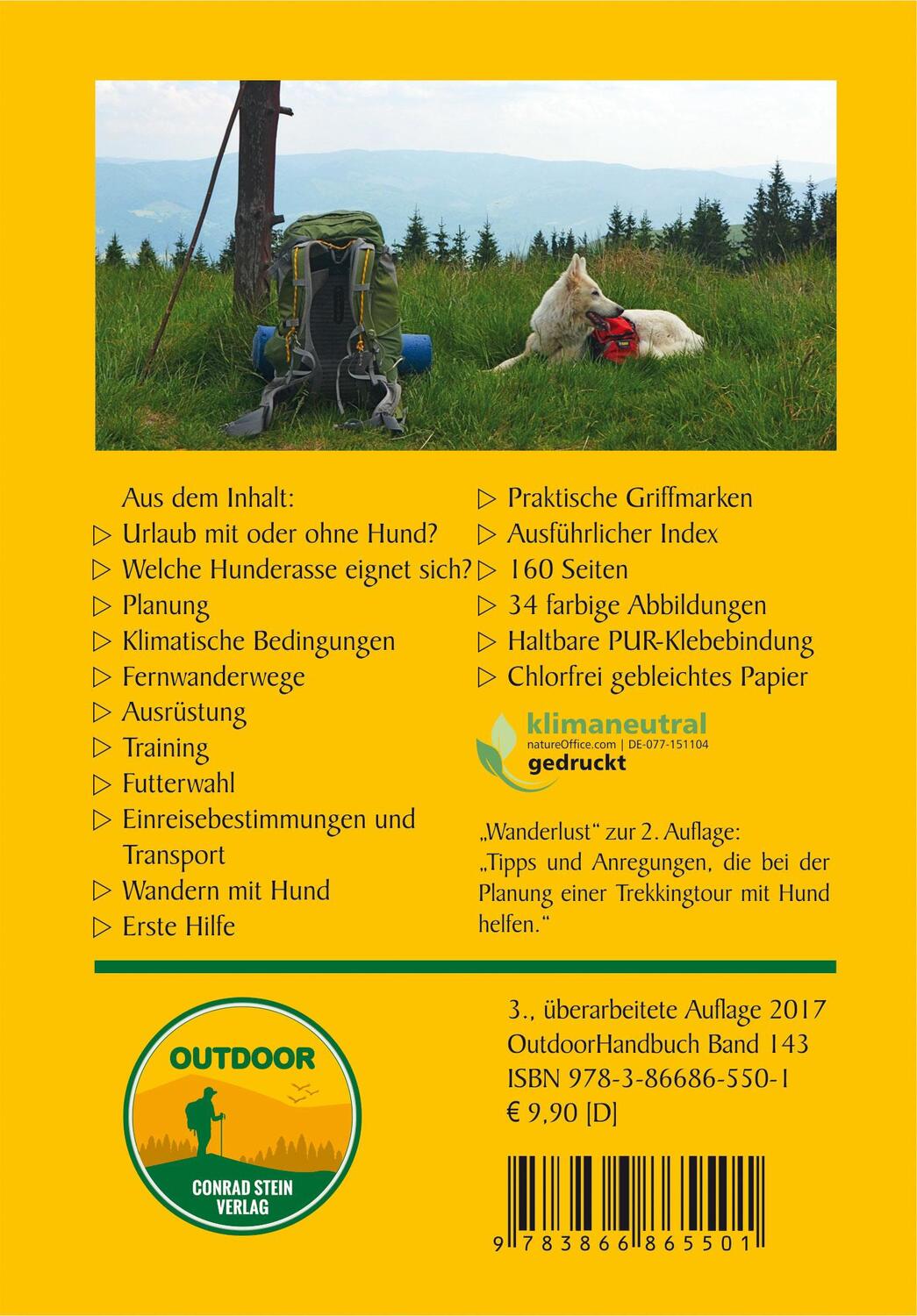 Rückseite: 9783866865501 | Trekking mit Hund | Heiko Kühr | Taschenbuch | Basiswissen für Draußen