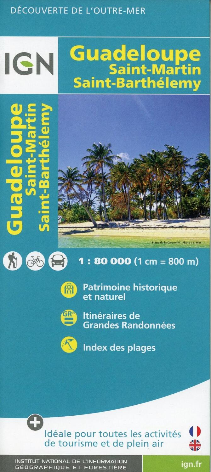 Cover: 9782758546580 | Guadeloupe 1 : 80 000 | Saint-Martin, Saint-Barthélemy | (Land-)Karte