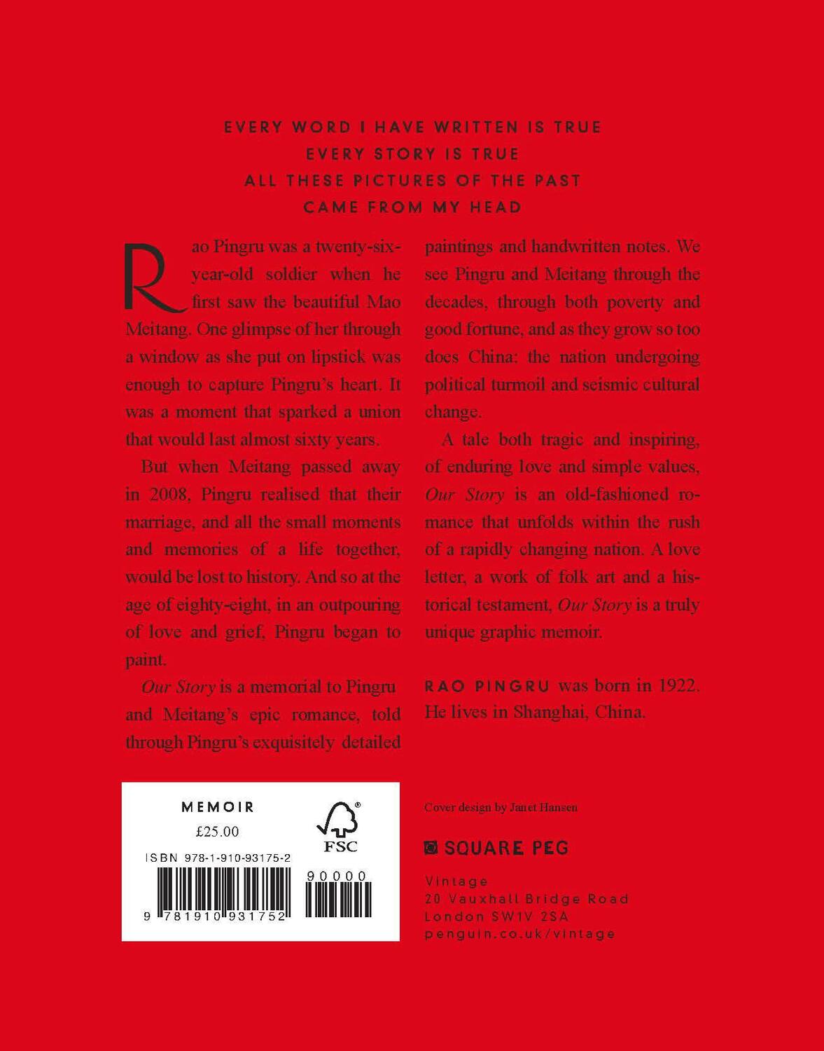 Rückseite: 9781910931752 | Our Story | A Memoir of Love and Life in China | Rao Pingru | Buch